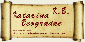 Katarina Beogradac vizit kartica